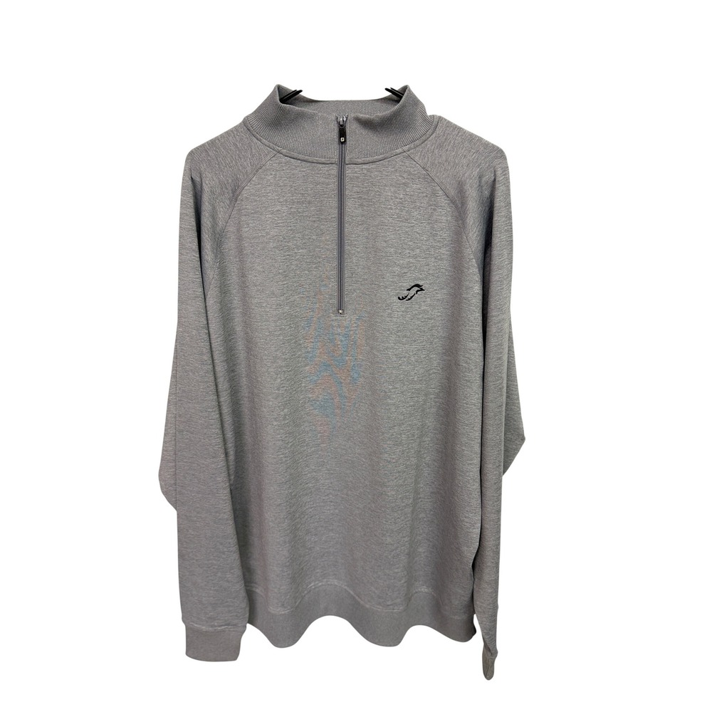 FootJoy Mens XL Gray Heathered Quarter Zip Golf Pullover Performance Mock Neck